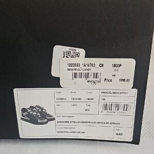 Versace Black and Silver Leather Sneakers